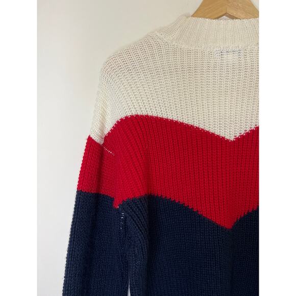 Ten Sixty Sherman Chevron Stripe Colorblock High-Neck Sweater - Picture 11 of 16
